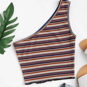 One shoulder crop top tank